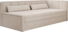 Canapea extensibila brat dreapta 3 locuri, ELTAP, Fulgeo, 214x82x77 cm, lemn/catifea din poliester, bej