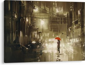 Tablou - Femeie într-o noapte ploioasă (70x50 cm)
