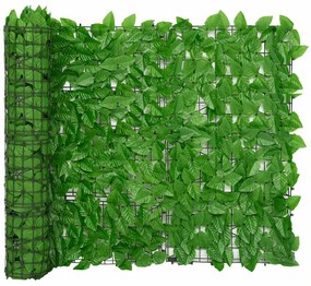 vidaXL Paravan de balcon, frunze verzi, 400x100 cm