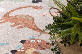 Covor FUN Dino pentru copii, Dinoszauruszok bej