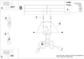 Lustră pe tijă Sollux SL.1431 LOOP 3xE27/15W/230V alb
