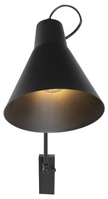 Lampa de perete de design neagră reglabilă - Luna