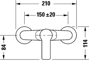 Duravit D-CODE - baterie bideu pentru montaj pe perete, crom lucios (DC4230001010)