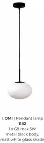 Lustra suspendata moderna Omi negru, 20cm