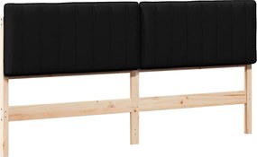 vidaXL Tăblie tapițată Maro și negru 200 cm Lemn de pin masiv