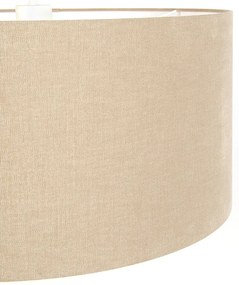 Lampă suspendată rustică albă cu abajur maro deschis 50cm - Combi