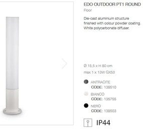 Stalp modern de exterior cu protectie IP44 EDO OUTDOOR PT1 ROUND alb 135755