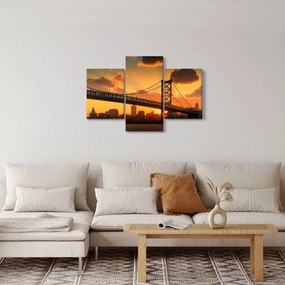 Tablou - Apus de soare peste Podul Ben Franklin, Philadelphia (90x60 cm)