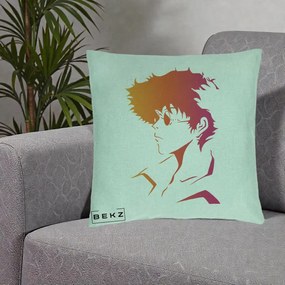 Perna Decorativa Cowboy Bebop Spike Silueta Gradient, 40x40 cm, Verde Menta, Husa Detasabila, Perna Inclusa, BEKZ®