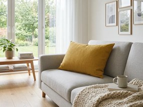 Fata de perna muselina MUSSARI 50x70 cm, galben inchis