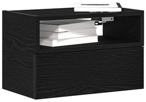 vidaXL Noptieră de perete, negru, 45x26x28,5 cm