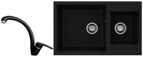 PACHET FAT CHIUVETA DREPTUNGHIULARA 2 CUVE+BATERIE LEBADA, DARK GRANITE, MARMURA COMPOZITA