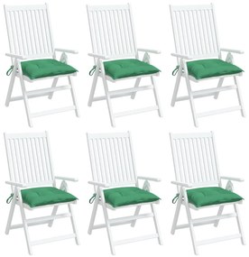Perne de scaun, 6 buc., verde, 50 x 50 x 7 cm, textil 6, Verde, 50 x 50 x 7 cm