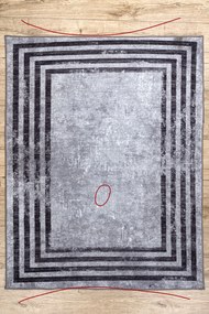 MIRO 51325.805 covor lavabil Geometric, linii anti-alunecare - gri - SECUNDAR-COTATI PRODUSUL