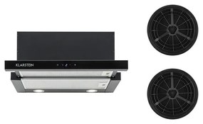 Vinea, hotă cu recirculare, 60cm 610m³/hset de filtru cu carbune activ, negru
