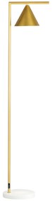 HOMCOM Lampadar pe picior de salon din oţel cu abajur conic orientabil bază marmură 40W 35 x 26 x 153 cm auriu | Aosom Romania