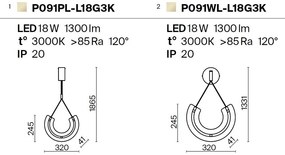 Lustra LED, pendul design modern Maya auriu