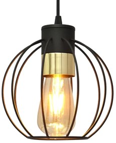 Lustră pe cablu STARLIGHT 1xE27/15W/230V neagră/aurie