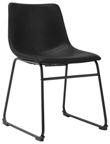 320056 vidaXL Scaun de bucătărie, negru, piele ecologică