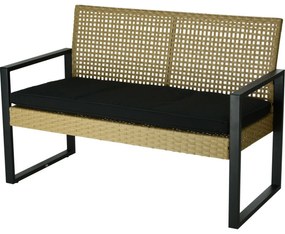 Set mobilier de grădină Gandia, 4 buc, metal, PErattan