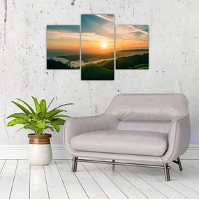 Tablou cu soarele răsărind deasupra mării (90x60 cm)