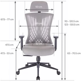 Scaun rotativ ergonomic de birou Ergomax gri deschis