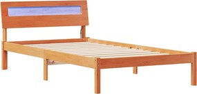 vidaXL Cadru de pat Maroniu cerat 80 x 200 cm Lemn de pin masiv