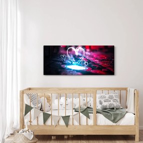 Tablou cu inima iluminată (120x50 cm)
