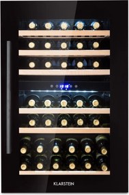 Klarstein Vinsider 41 încorporat Duo Onyx frigider de vinuri 41 sticle 2 zone