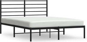 vidaXL Cadru de pat metalic cu tăblie, negru, 120x190 cm