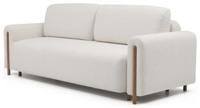 Canapea fildeș extensibilă/cu spațiu de depozitare cu tapițerie din țesătură bouclé 244 cm Arcadova – ELTAP