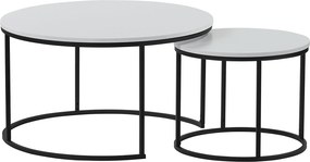 Set 2 masute cafea IKLIN, alb/negru