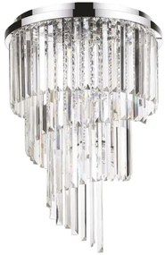 Lustră de cristal aplicată Ideal Lux CARLTON 12xE14/40W/230V crom
