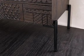 Comoda lemn de mango relief 3D TRIBAL 180cm