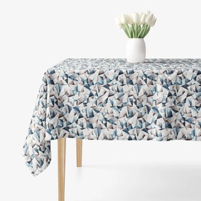 Goldea față de masă decorativă loneta - forme albastre 100 x 100 cm