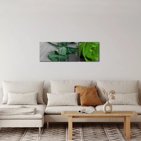 Tablou - Trandafir verde (cu ceas) (90x30 cm)
