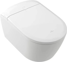 Set vas WC suspendat Villeroy&Boch Supreo Select rimless cu functie de bideu electric si capac softclose alb alpin