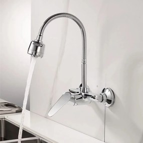 Baterie bucatarie cu pipa flexibila Inter Ceramic finisaj crom lucios 2 functii