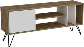 Comoda TV MISTICO-140, nuc/negru/alb, PAL melaminat, 140x36x59 cm