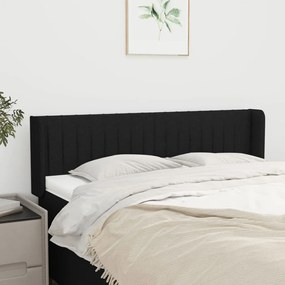 3119006 vidaXL Tăblie de pat cu aripioare negru 147x16x78/88 cm textil