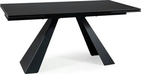 Masa extensibila SALVADORE CERAMIC, negru mat cu efect de marmura, sti