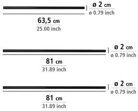WENKO 23565100 - Bară 2 x 2 cm, neagră