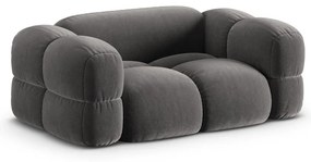 Canapea gri cu tapițerie din catifea 180 cm Loretto – Cosmopolitan Design