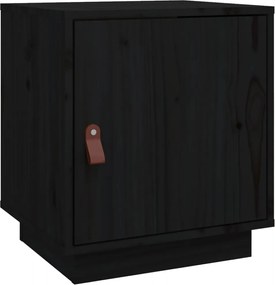 vidaXL Noptieră, negru, 40x34x45 cm, lemn masiv de pin