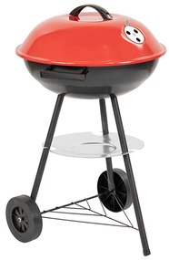 Grătar de grădină cu bilă pe cărbune și roți