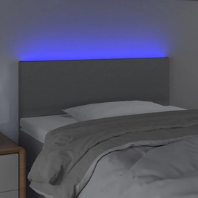 Tablie de pat cu LED, gri deschis, 80x5x78 88 cm, textil 1, Gri deschis, 80 x 5 x 78 88 cm