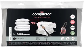 Cutie de depozitare pentru haine din material textil cu vacuum/cu pereți întăriți 56x56x16,5 cm Granit – Compactor