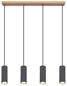 Lustră pe cablu ROBBY 4xGU10/35W/230V gri/maro Globo 57911-4HG
