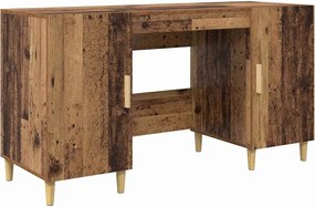 vidaXL Birou cu raft cu ușă Lemn Vechi 140 x 50 x 75 cm Lemn compozit