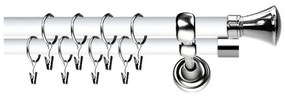 Galerie dubla duo - Prince 19/19 - alb lucios + inox (Alege marime: 200 cm)